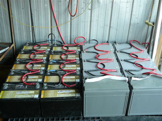 Here is the battery bank all batteries are 88 Ampere hours making a 
